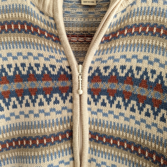 Woolrich | Fair Isle Zipper Front Nordic  Sweater - Picture 3 of 11